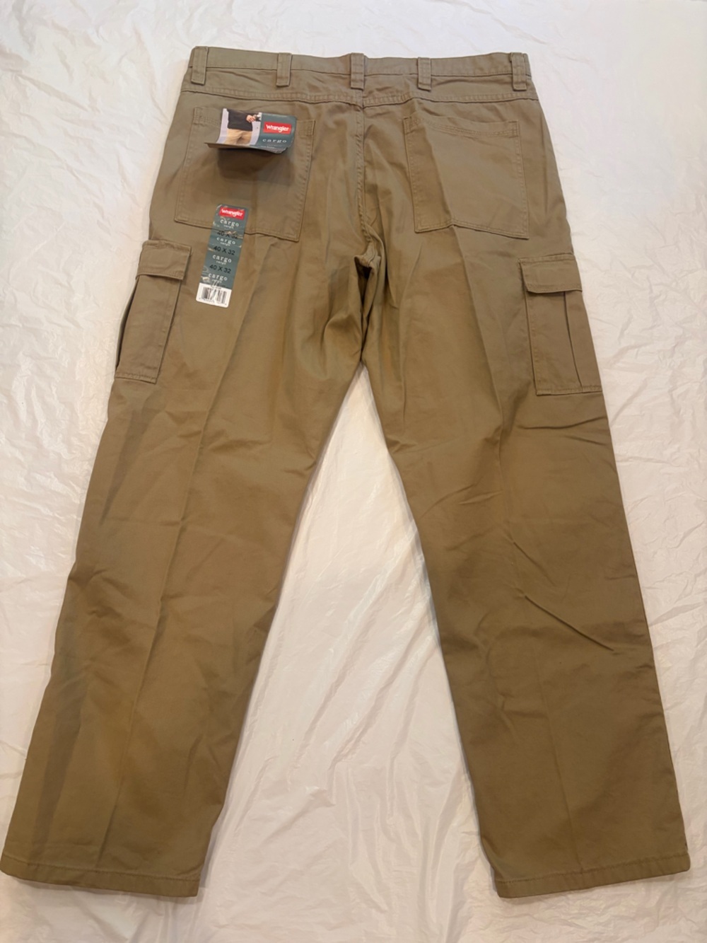Wrangler Cargo Pants Men’s 40x32 Tan Canvas Loose Fit